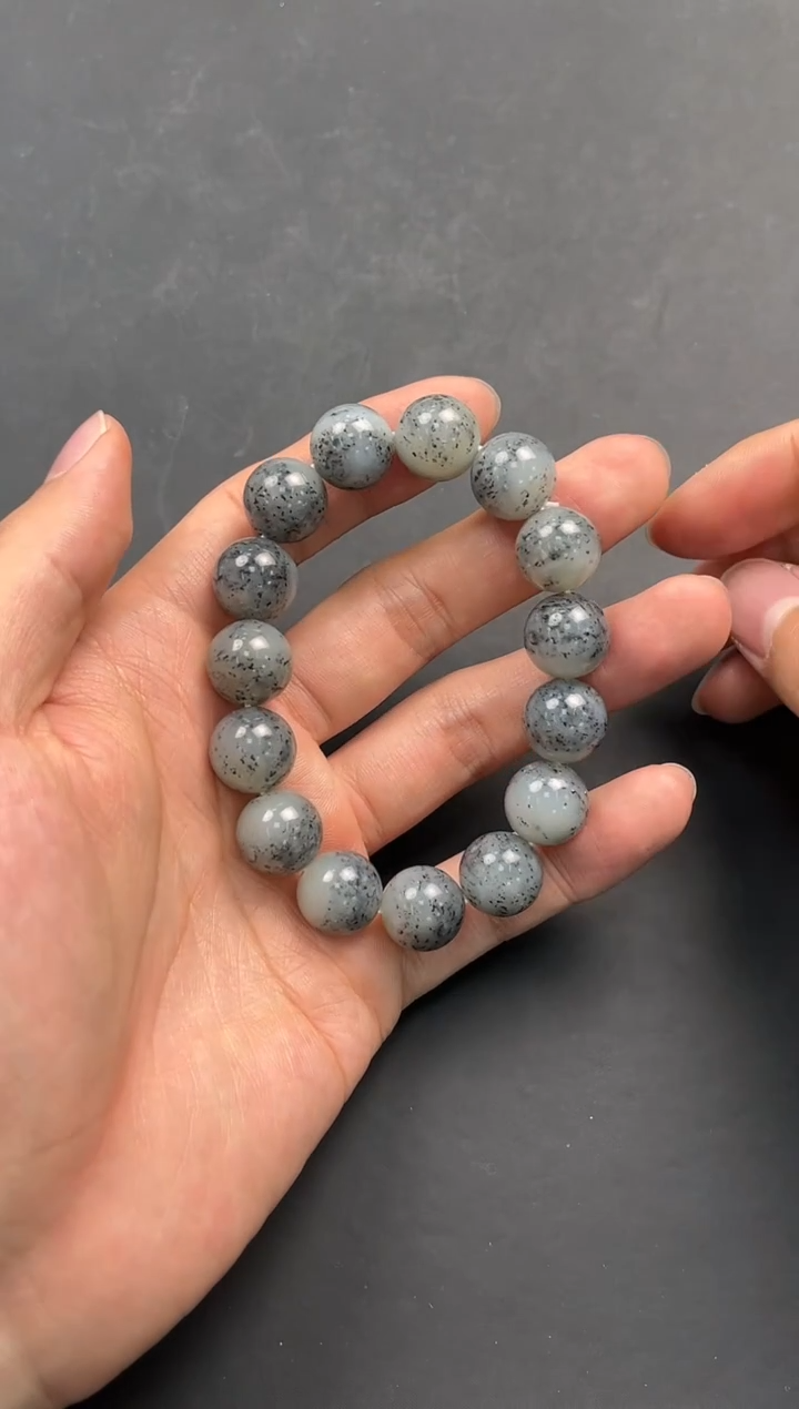 未镶嵌手串和田玉若羌青花手串卡14微色差