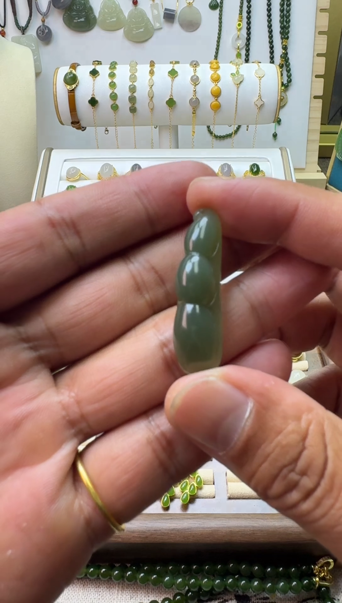 【闪购商品】和田玉耳饰未镶嵌四季豆