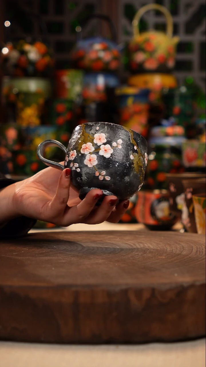 紫砂 油画手绘釉下彩