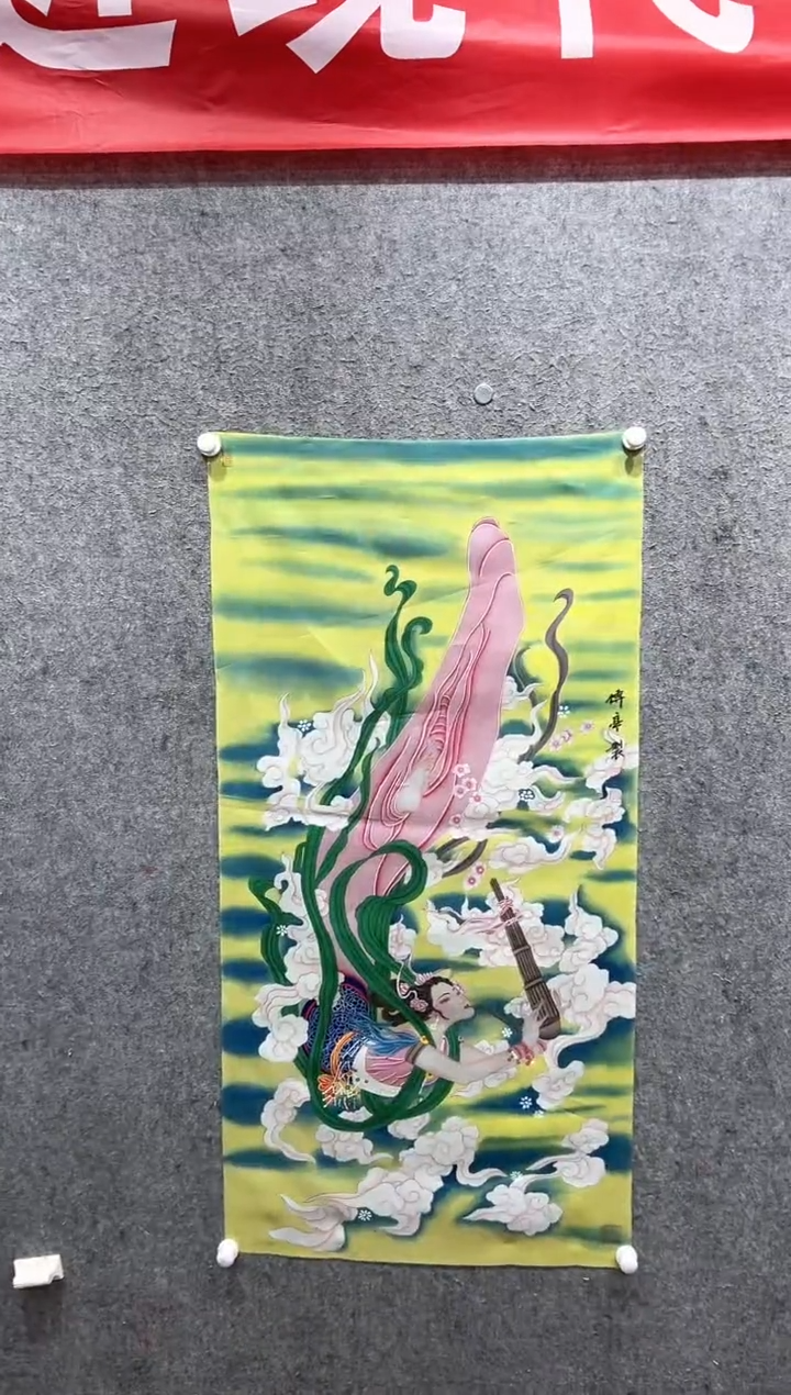 国画张传亭老师的红袍作品