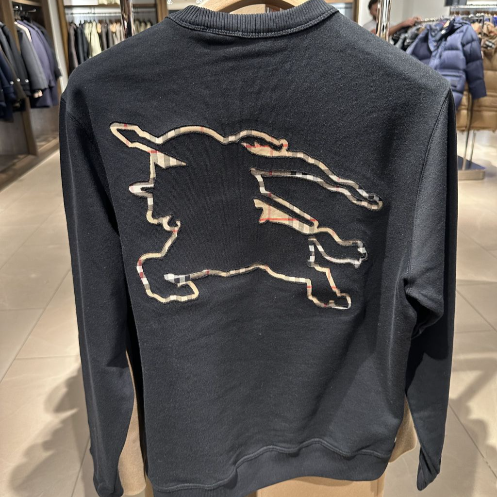 BURBERRY/博柏利 男款后背大战马刺绣logo圆领卫衣