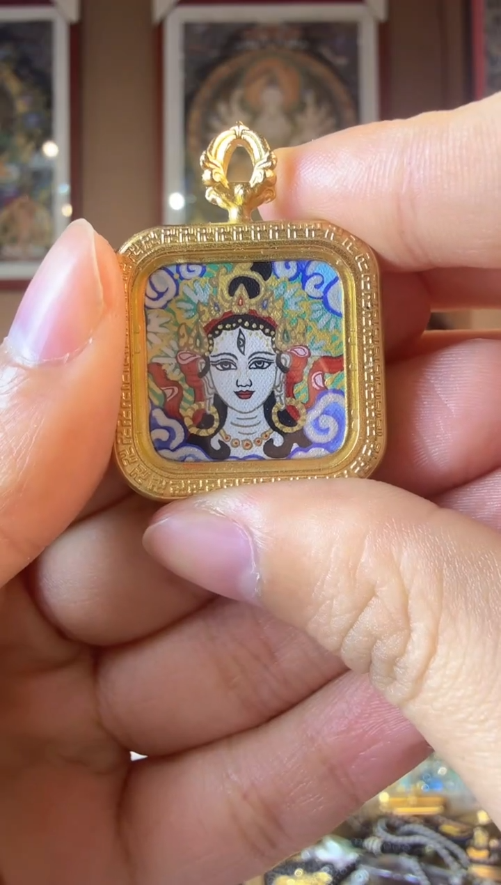 吊坠白妈妈-热贡纯手绘唐卡