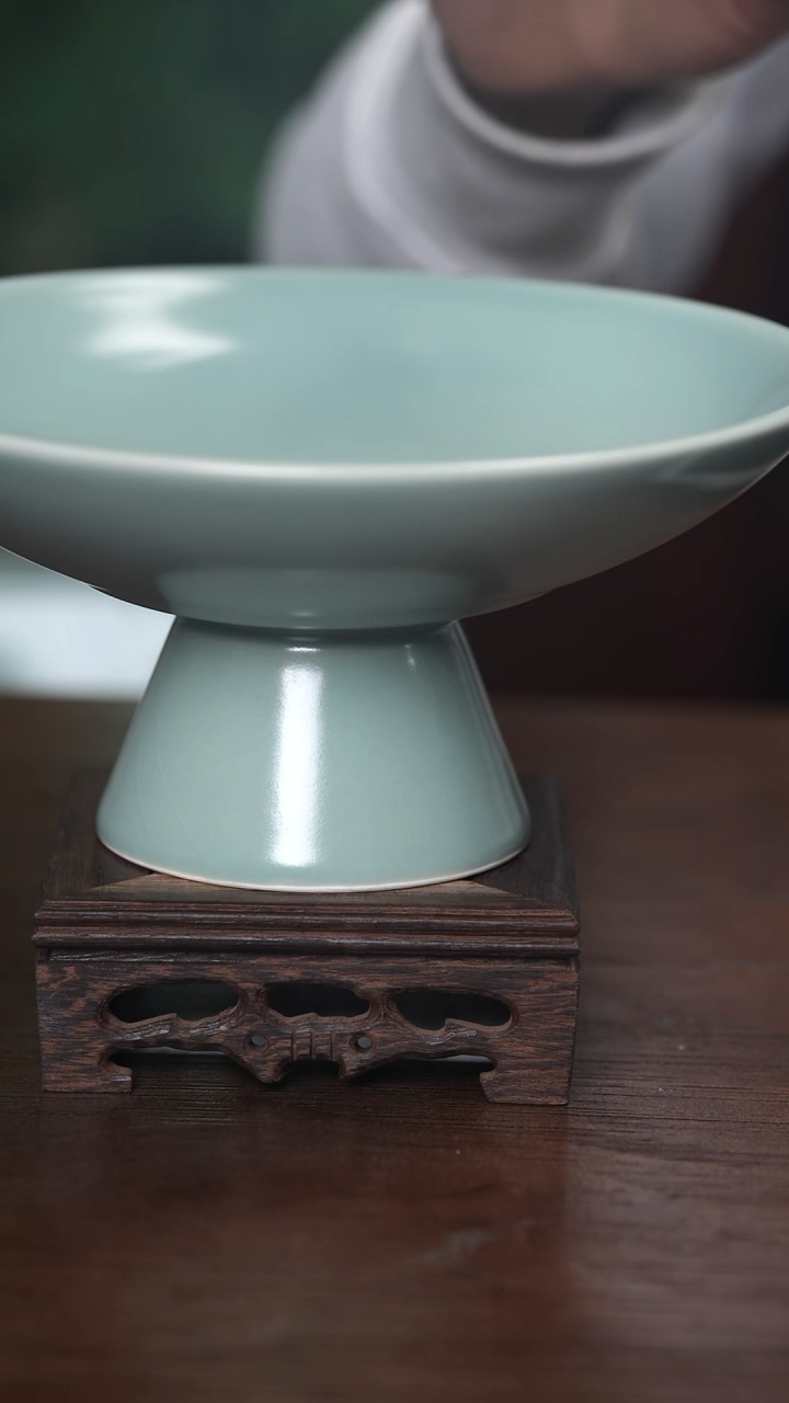 【闪购商品】清凉寺原产地仿古釉高足水果盘