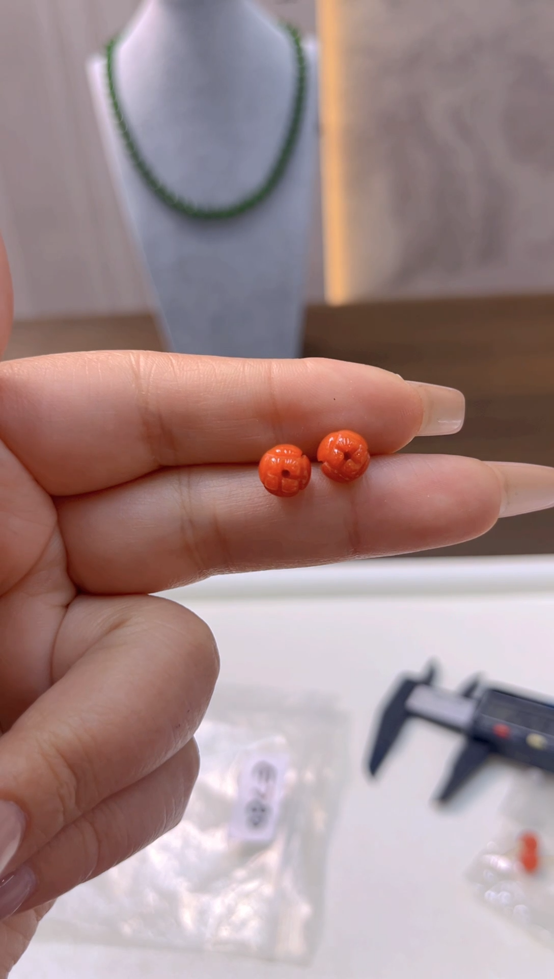 14K金镶嵌翡翠耳饰E780
