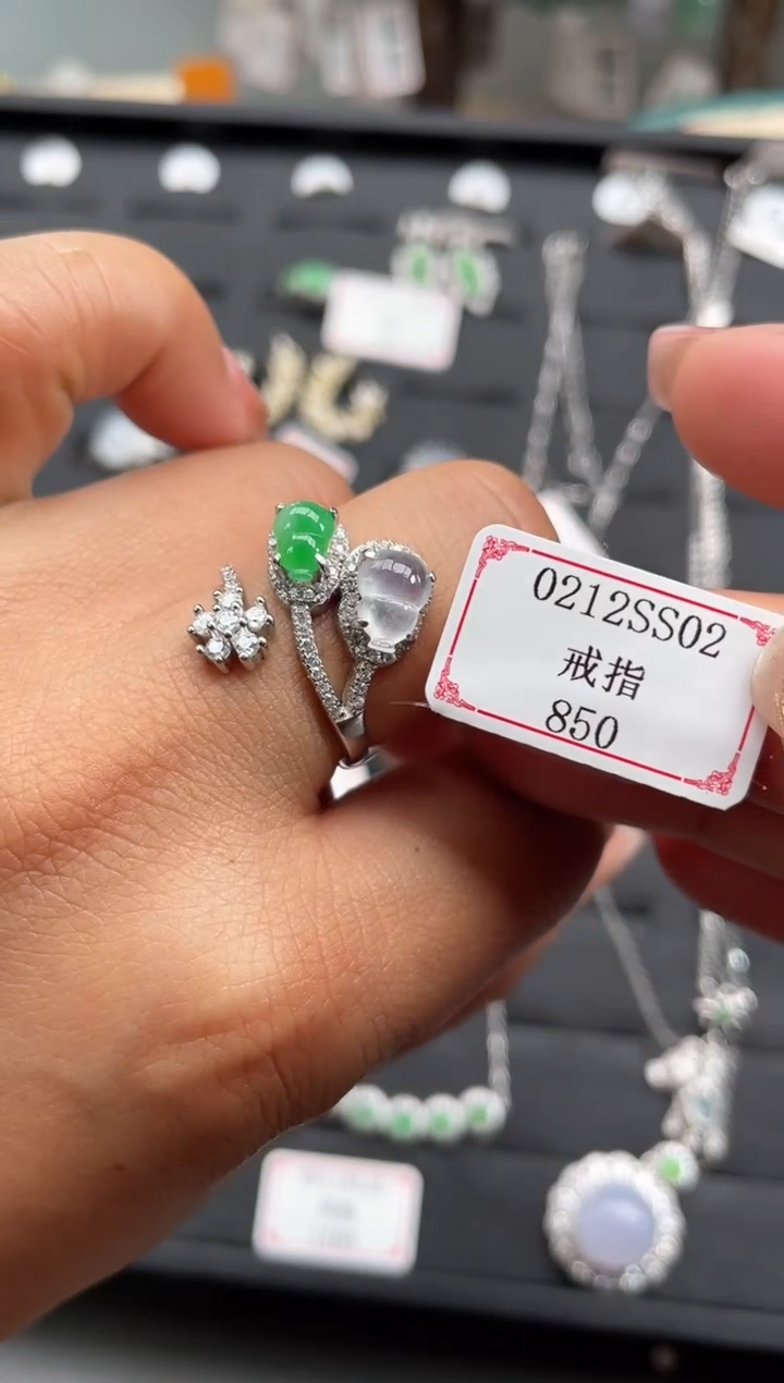 【闪购商品】翡翠戒指银S925镶嵌0212SS02