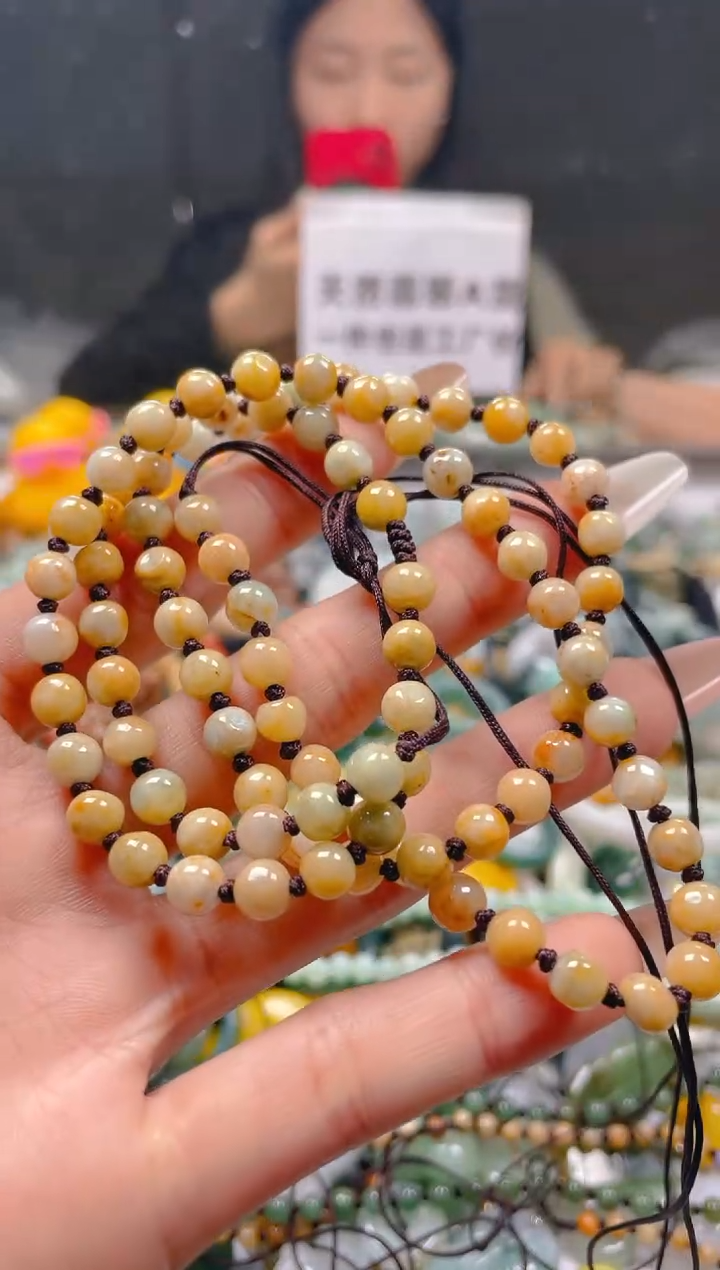 【闪购商品】翡翠颈饰未镶嵌5-6MM/Q/翡翠A货一图一物