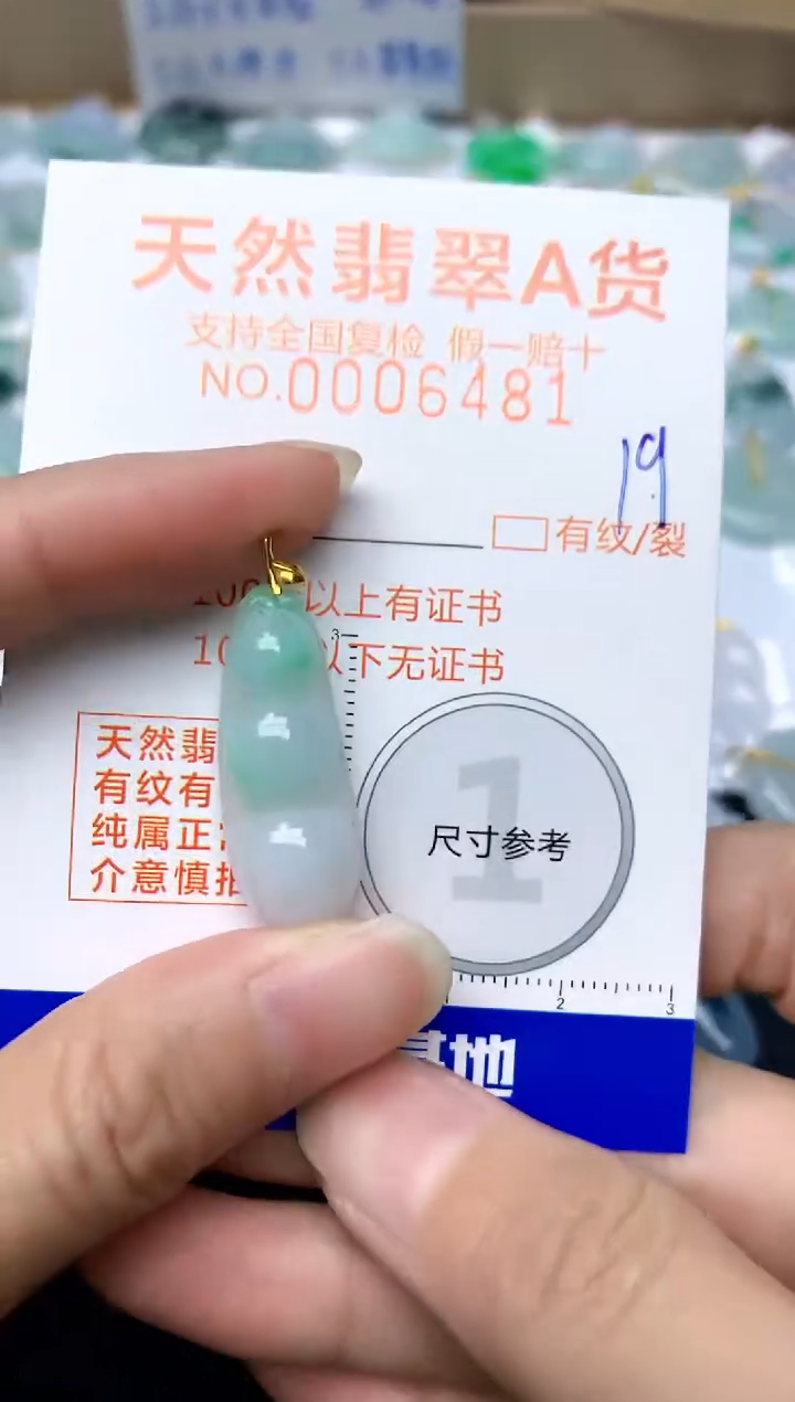 【闪购商品】翡翠颈饰18K金镶嵌19天然A货翡翠