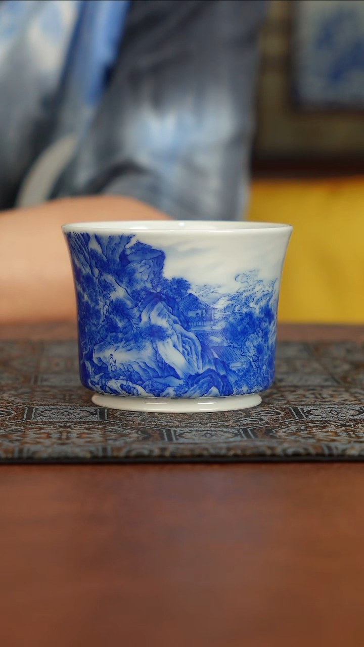 瓷片【半山晓野】宋画山水11小爆款-北冥图