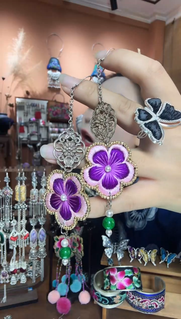 刺绣纯手工民族风耳环