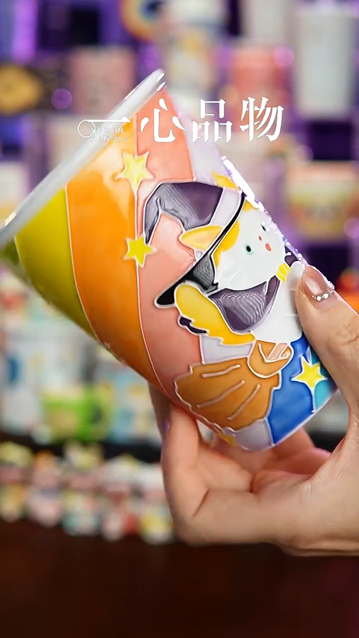 杯子瓷102-30景德镇手工手绘杯子摆件