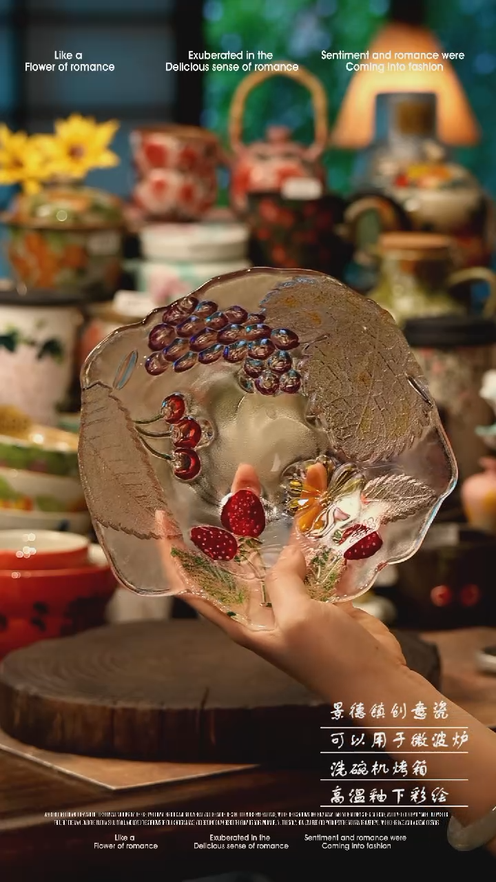 陶瓷景德镇高温釉下彩手工手绘款式