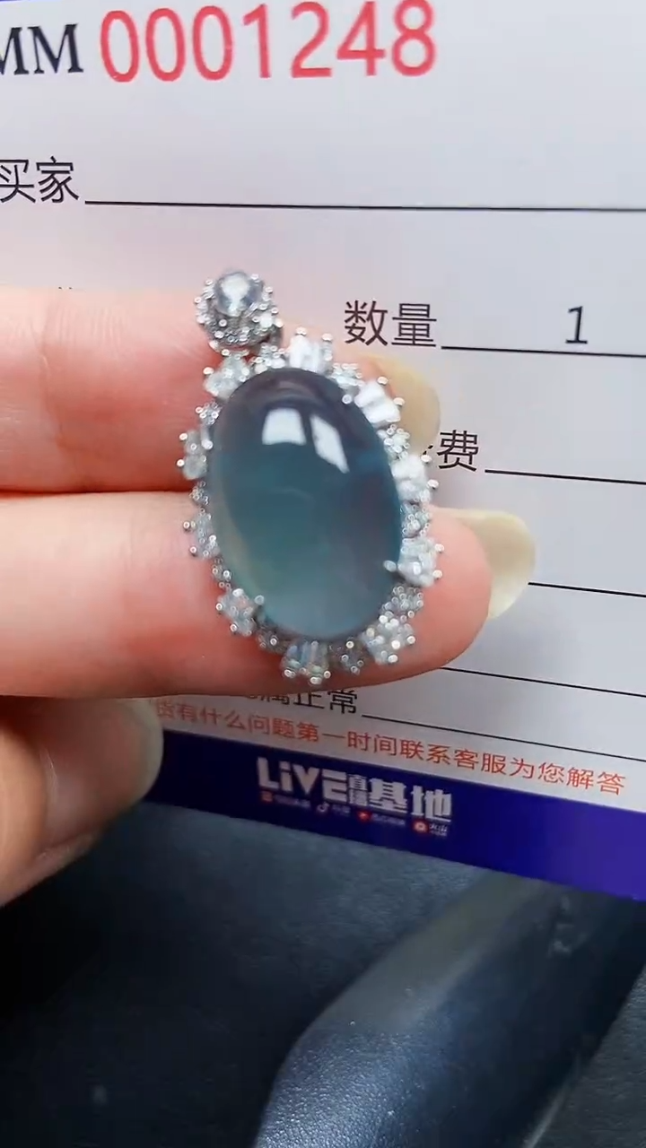 颈饰银S925镶嵌翡翠1248