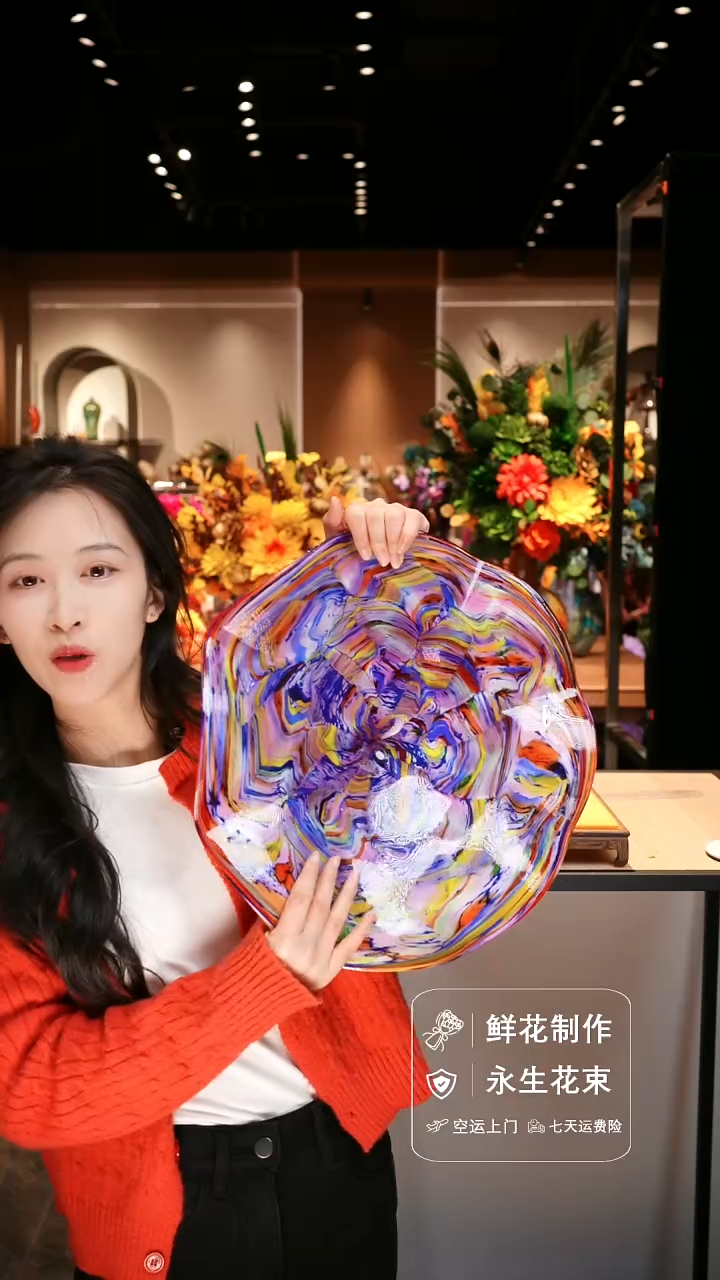 手工艺品琉璃手工花器花束空运包邮送货上门-以图片为准