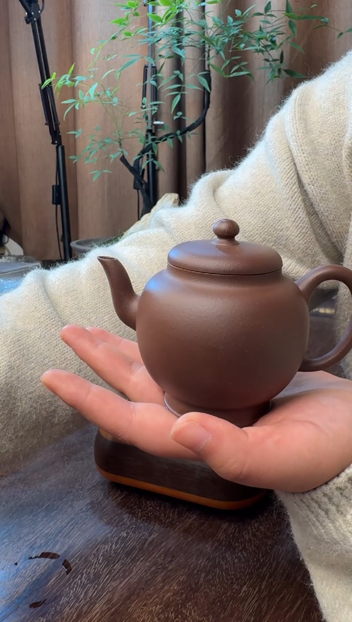 茶壶紫砂南州高士-半手工制-黄龙山紫泥-40目-容量：200CC