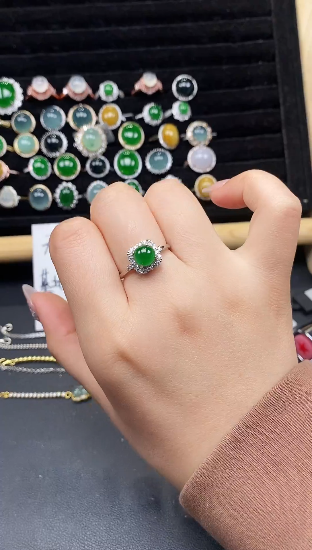 银S925镶嵌戒指翡翠111