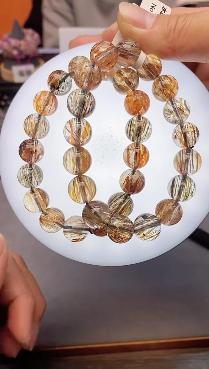 【闪购商品】水晶手链未镶嵌50 黑金超七12mm 多样性发其一