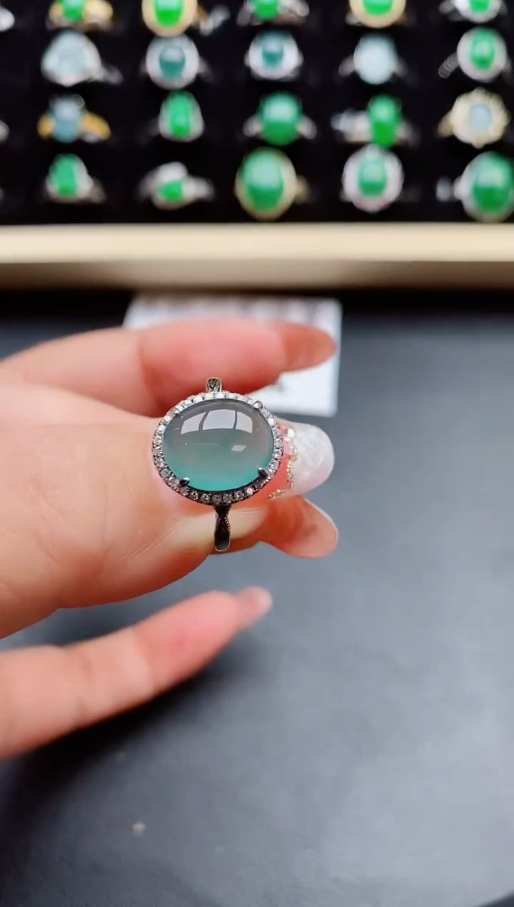 【闪购商品】翡翠戒指银S925镶嵌508005