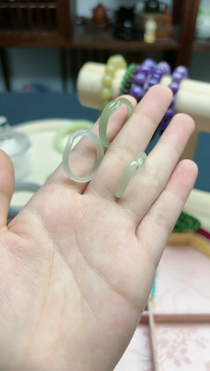 【闪购商品】和田玉指环未镶嵌和田玉蛇23#指环*1 HX 多样发一