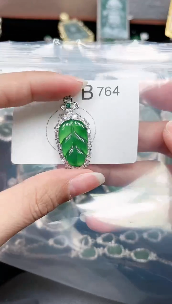 【闪购商品】翡翠颈饰未镶嵌764赠皮绳