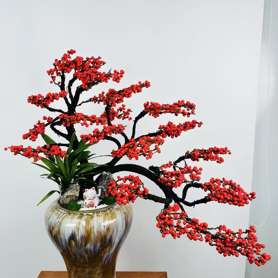 带红果发货原盆原土北美冬青阳台桌面庭院绿植