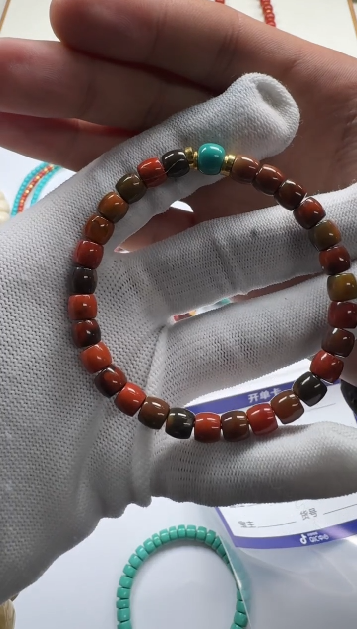 【闪购商品】南红玛瑙手串18K金镶嵌手串手串