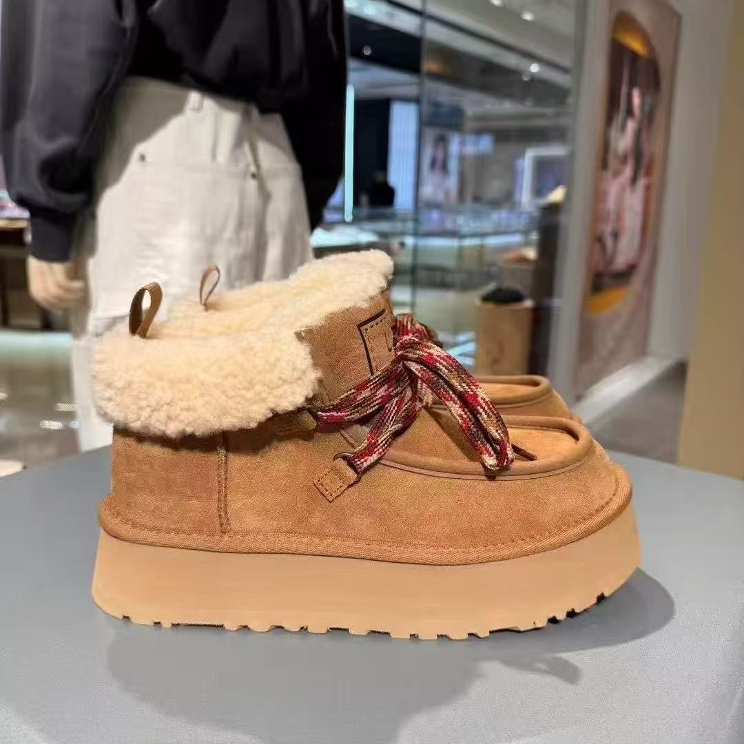 【芙卡拉】U家冬季保暖中帮时尚雪地靴加绒休闲女款