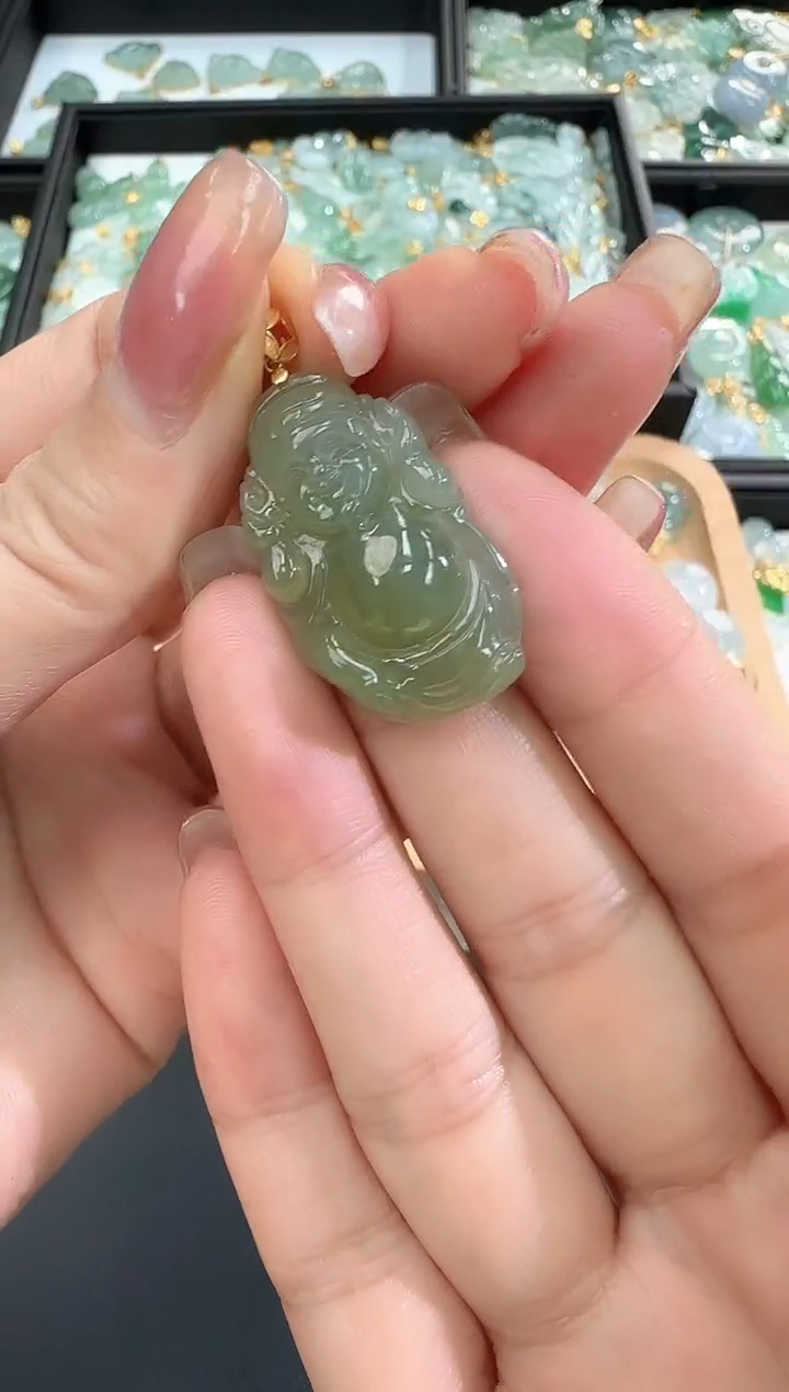 【闪购商品】翡翠颈饰18K金镶嵌25021149