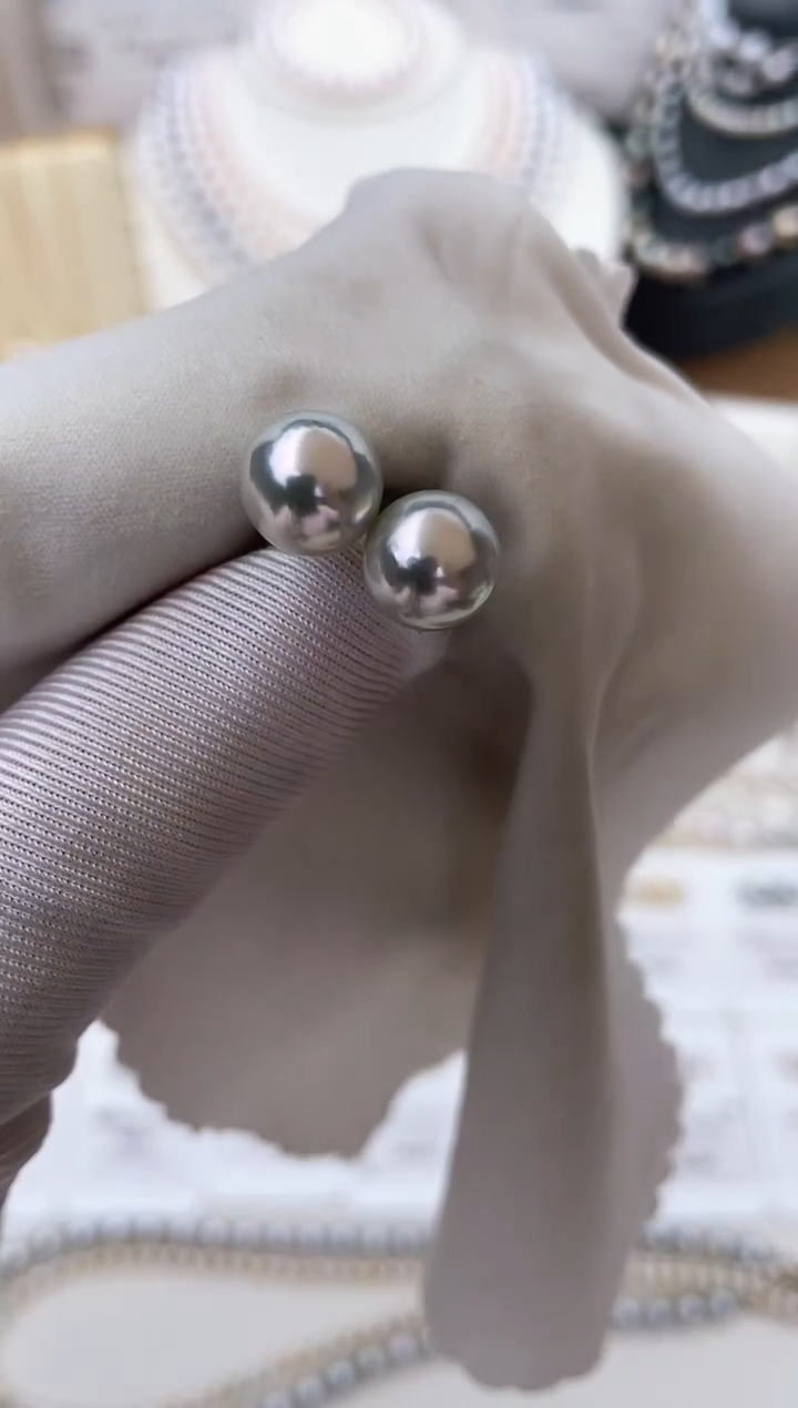 【闪购商品】海水珍珠耳饰18K金镶嵌福利真多麻素钉不退不换8.5-9