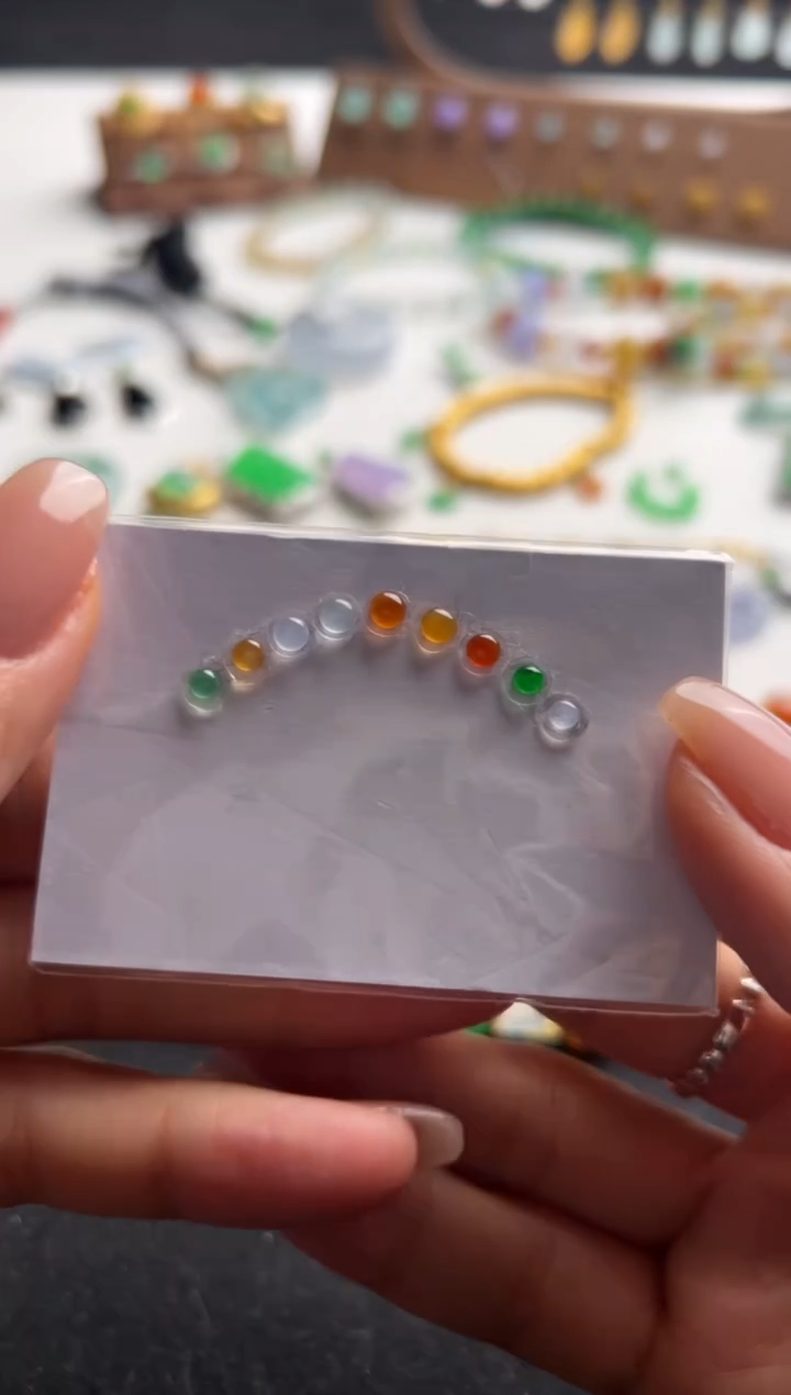 【闪购商品】定制翡翠未镶嵌多彩蛋面1980+198-sq068