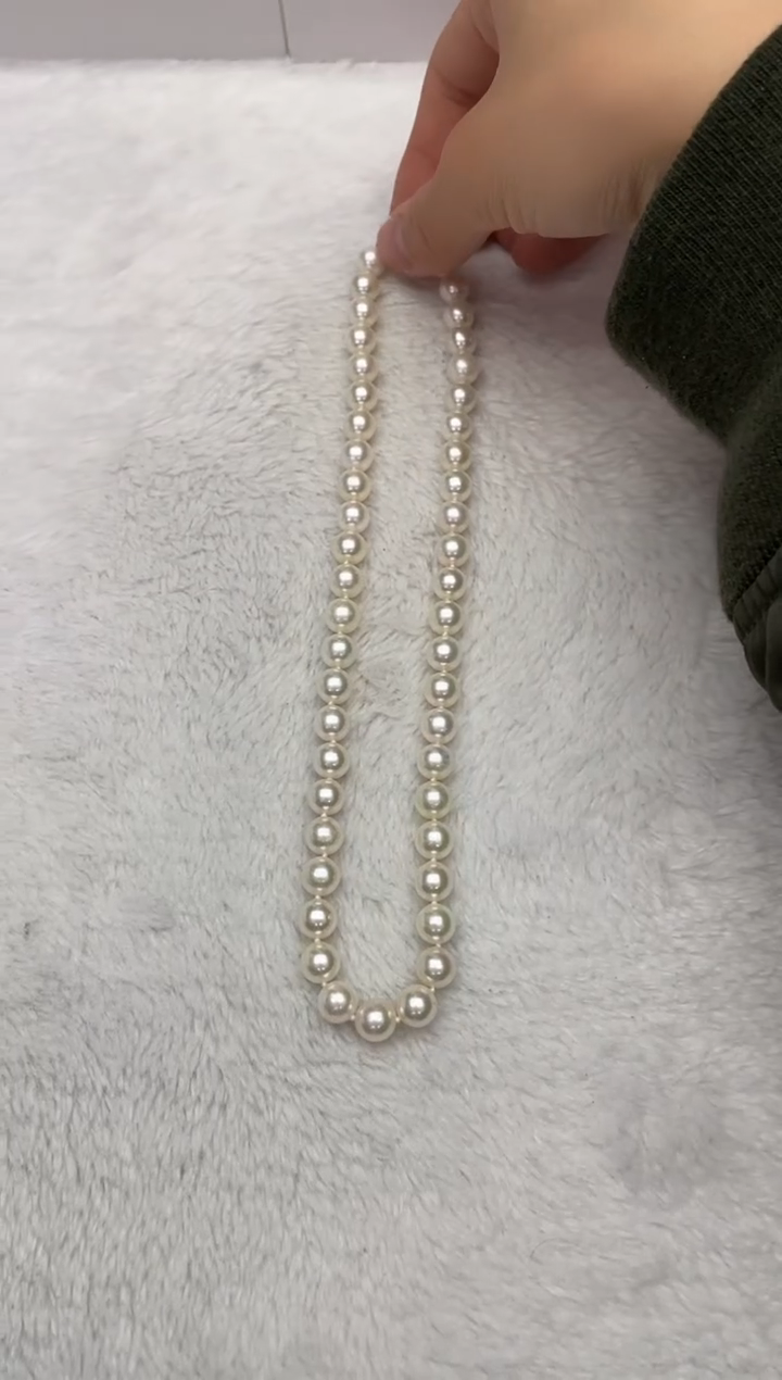 【闪购商品】海水珍珠项链银S925镶嵌AK8.5-9mm（多样性发一）