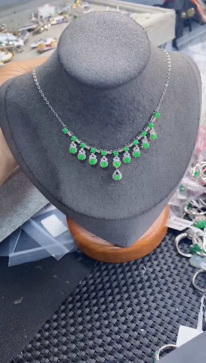 银S925镶嵌戒指翡翠10                 5