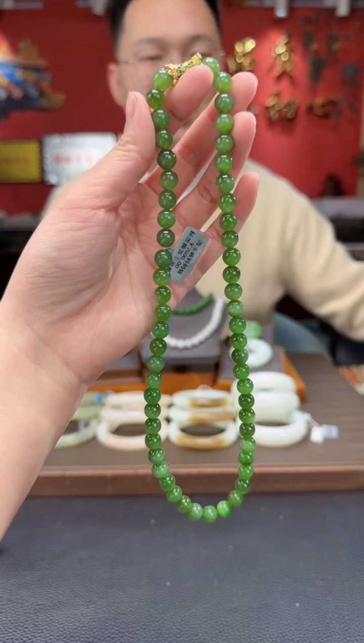 【闪购商品】和田玉颈饰未镶嵌碧玉猫妈妈链卡8