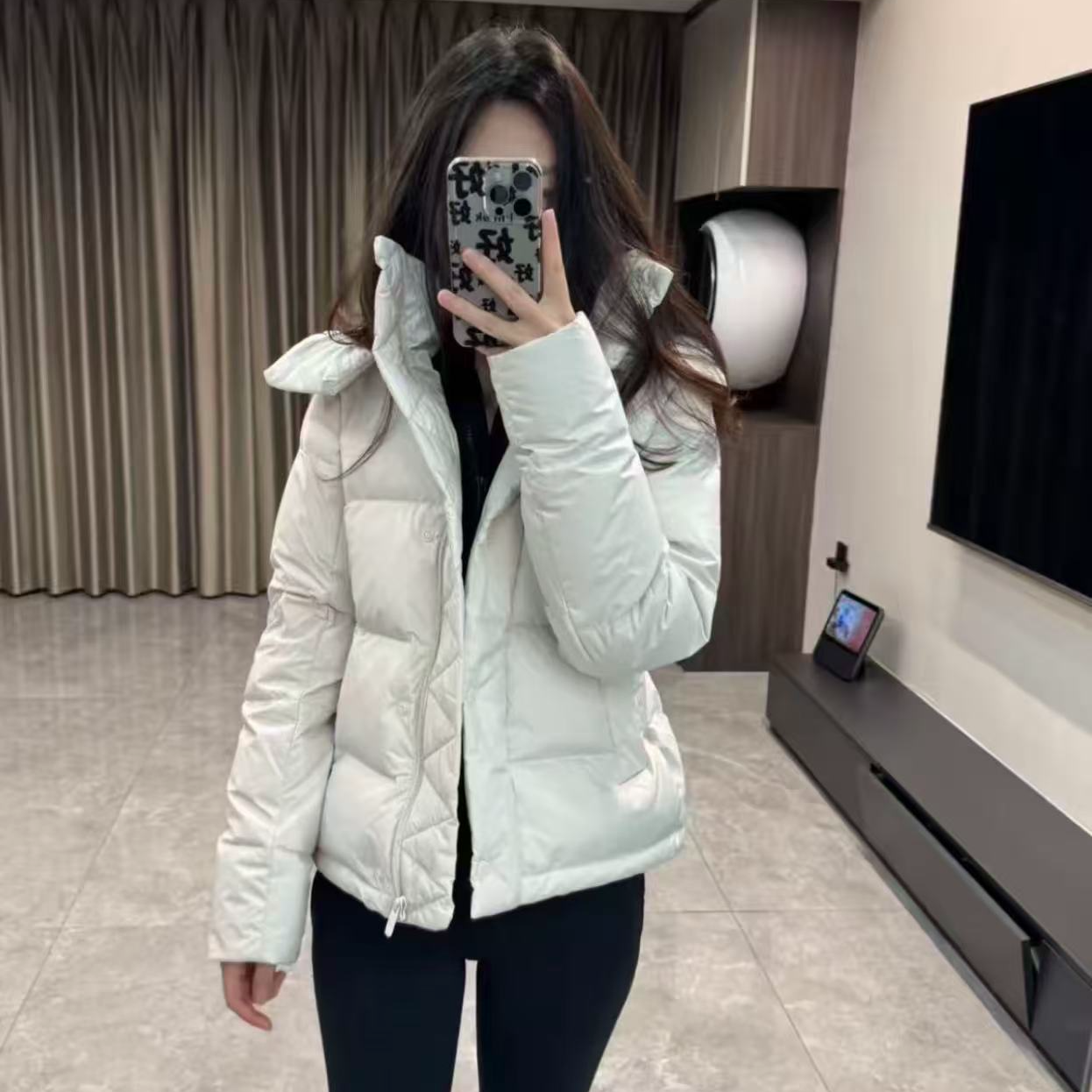 （现货）5格泡芙三防羽绒服可拆卸连帽冬季加厚保暖