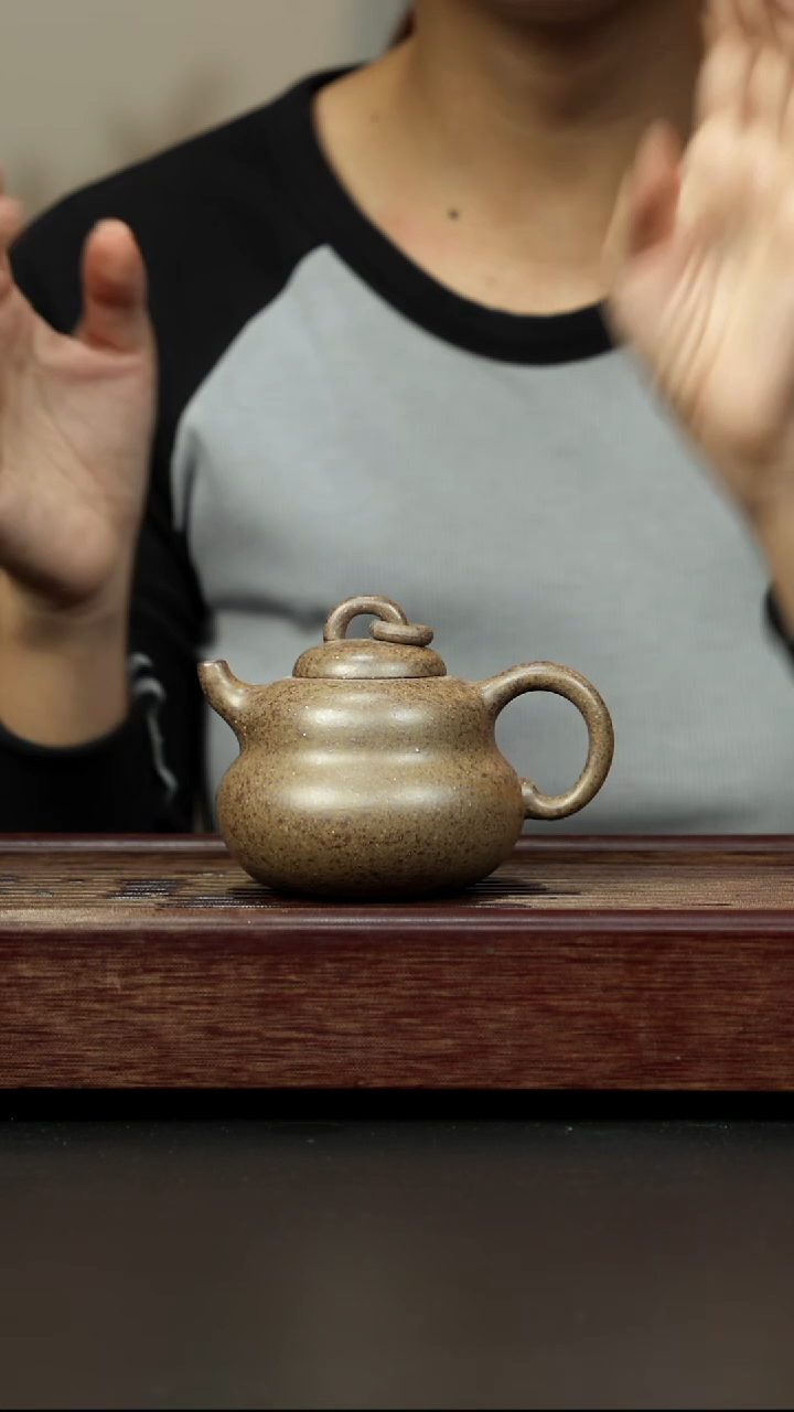 紫砂茶壶本绿柴烧 葫芦壶