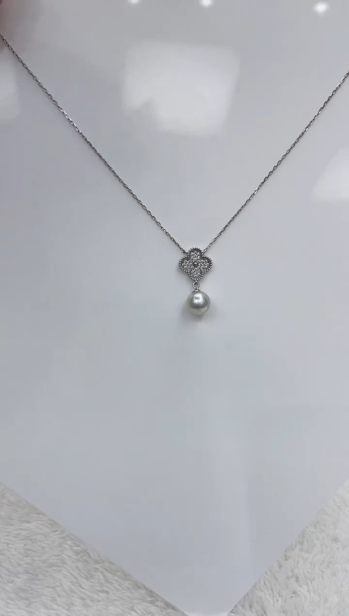 【闪购商品】海水珍珠颈饰银S925镶嵌海水珍珠项链