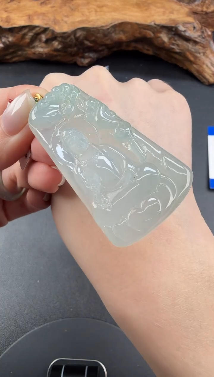 吊坠(不含链)18K金镶嵌翡翠翡翠饰品-232