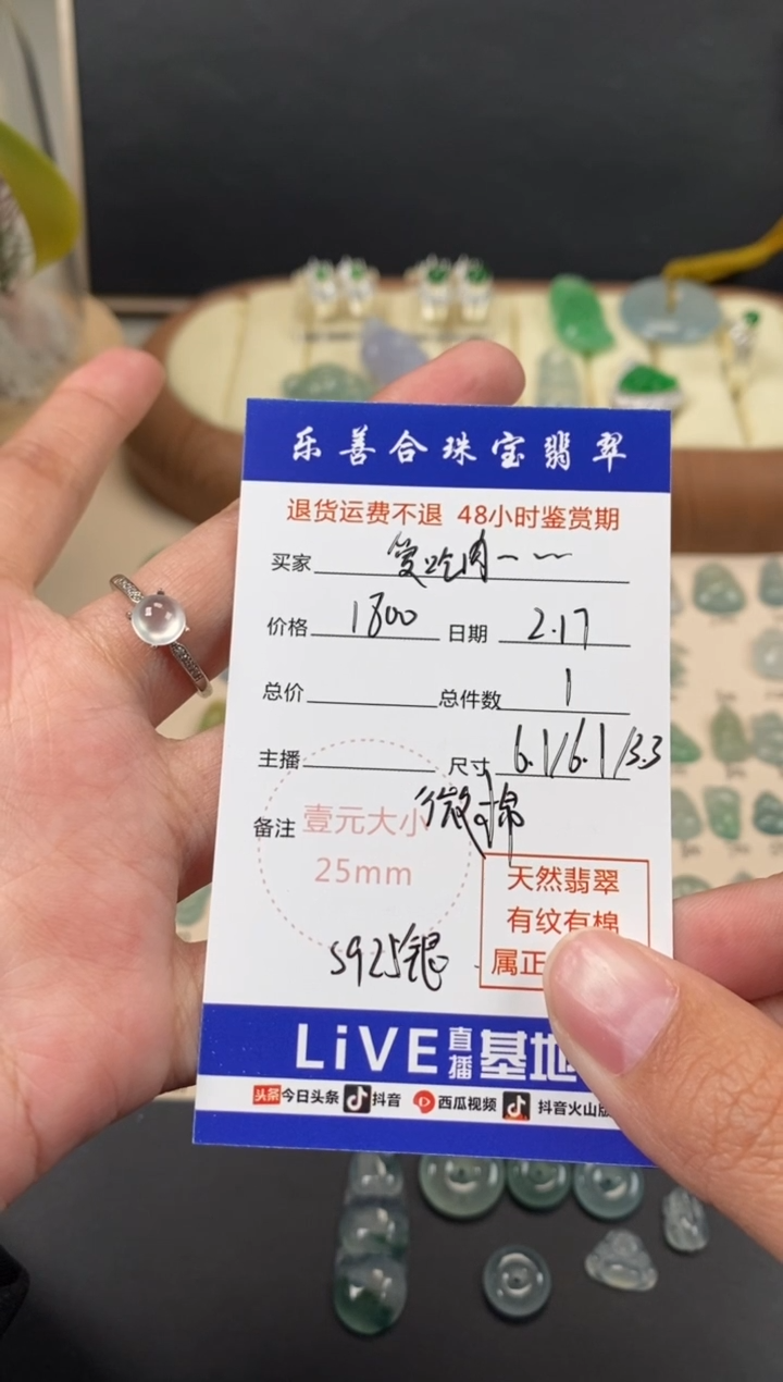 【闪购商品】翡翠颈饰银S925镶嵌翡翠冰种蛋面