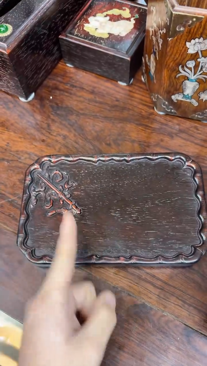 小叶紫檀茶盘木木