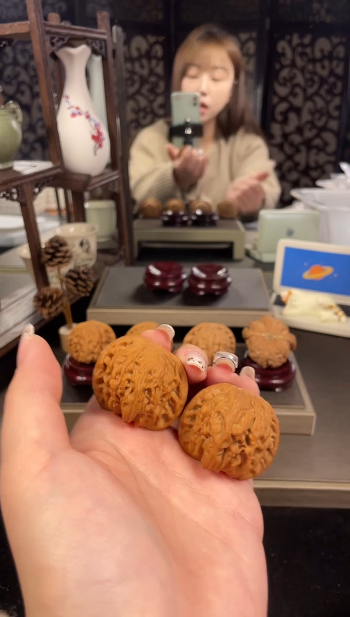 【闪购商品】文玩核桃把件磨盘38尺-8