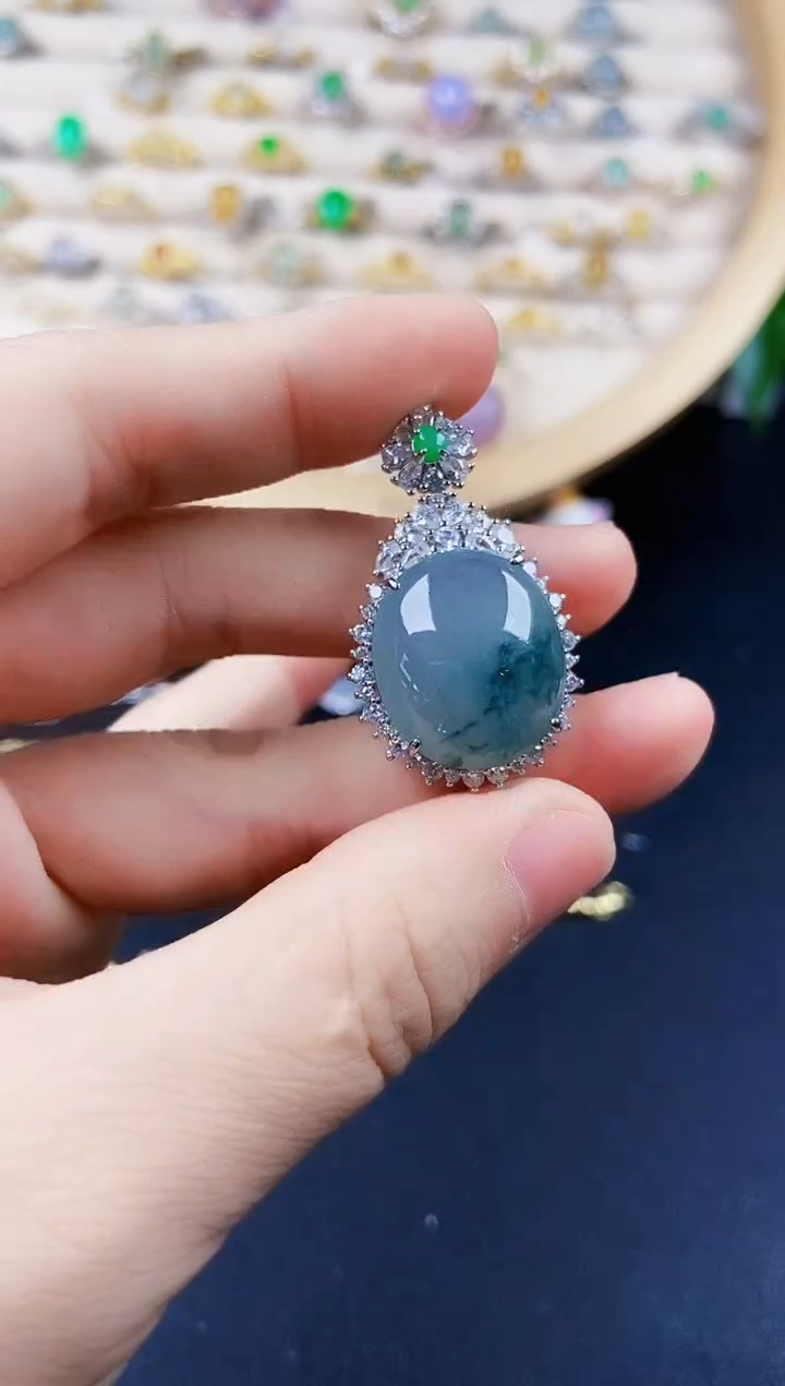 【闪购商品】翡翠颈饰银S925镶嵌22424244