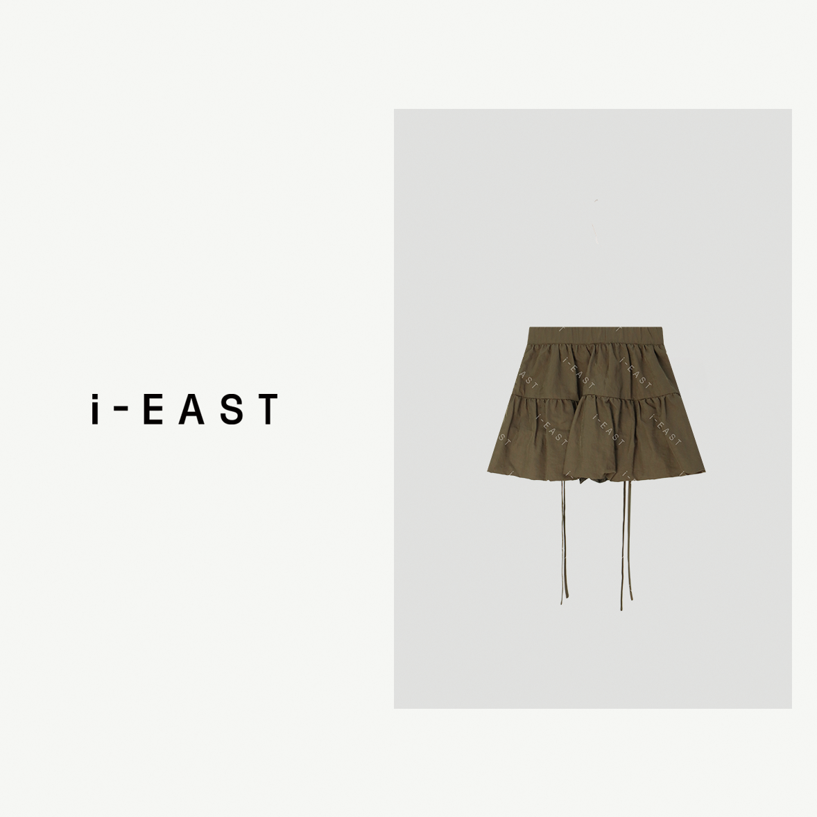 i-EAST 香式辣妹~甜美减龄蓬蓬百搭短裙-5C-Q13084