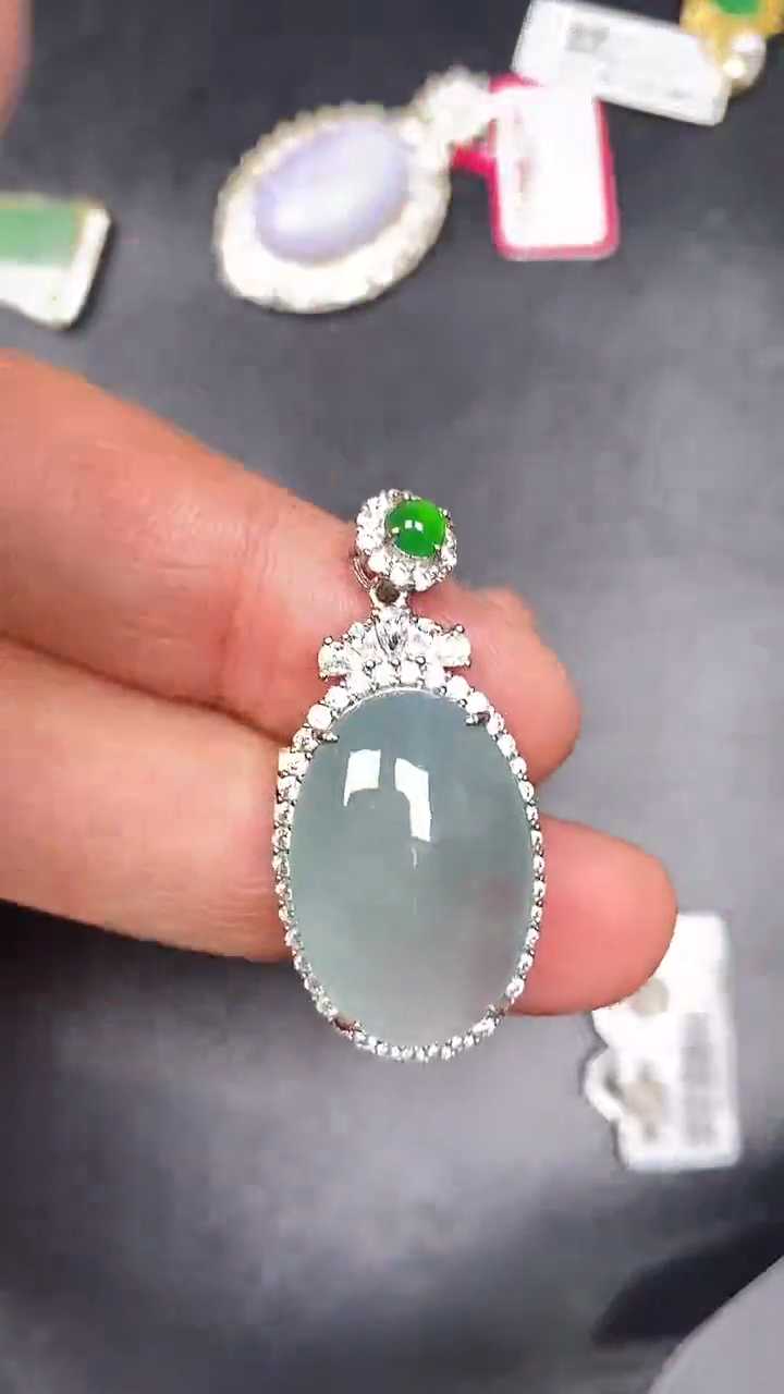 银S925镶嵌戒指翡翠3590