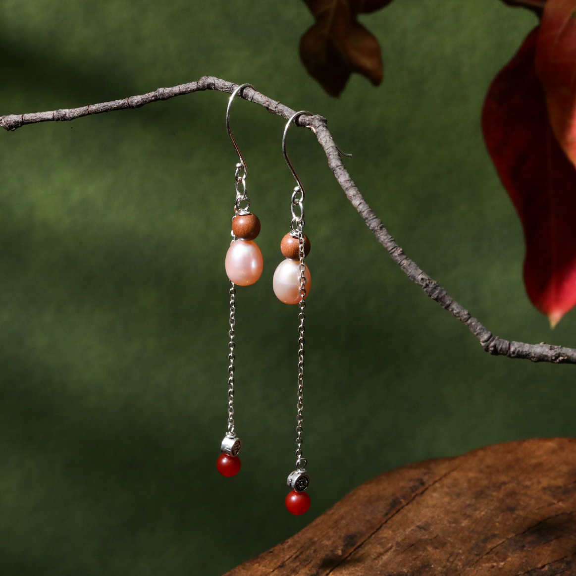 【意婵】《梨落》天然珍珠耳饰S925银-917023