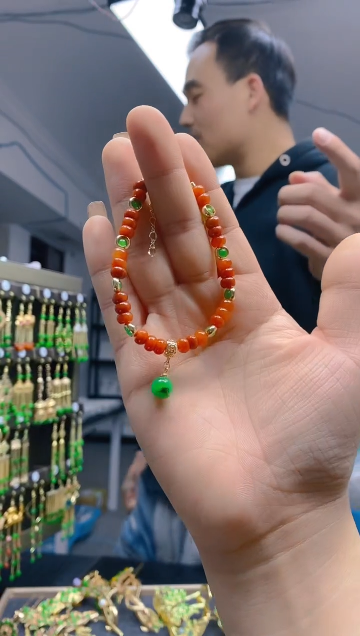 【闪购商品】翡翠耳饰合金0282翡翠手链