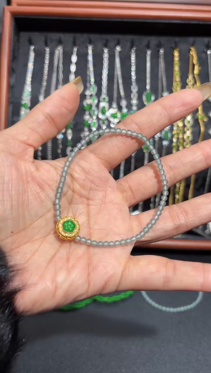 【闪购商品】翡翠颈饰银S925镶嵌珠珠/支持复检/一件