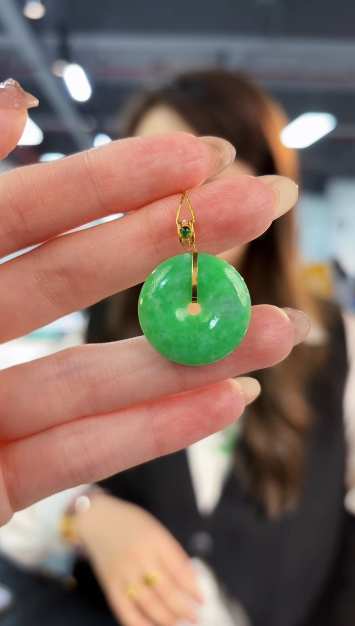 【闪购商品】翡翠颈饰18K金镶嵌缅料A货/支持复检/一件