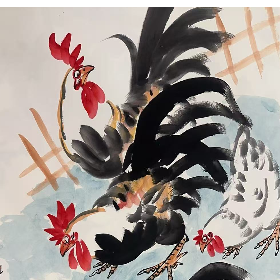 橱窗展示/乐雅文化艺术中心/崔晓军/宣纸国画/带证书