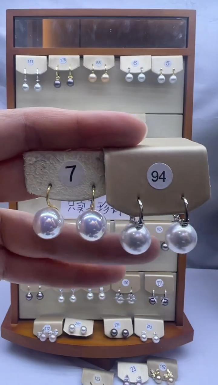 未镶嵌耳饰淡水珍珠7+94
