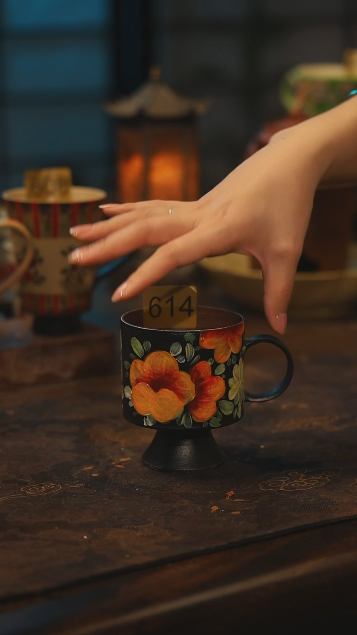 陶瓷614景德镇高温釉下彩手工手绘款式