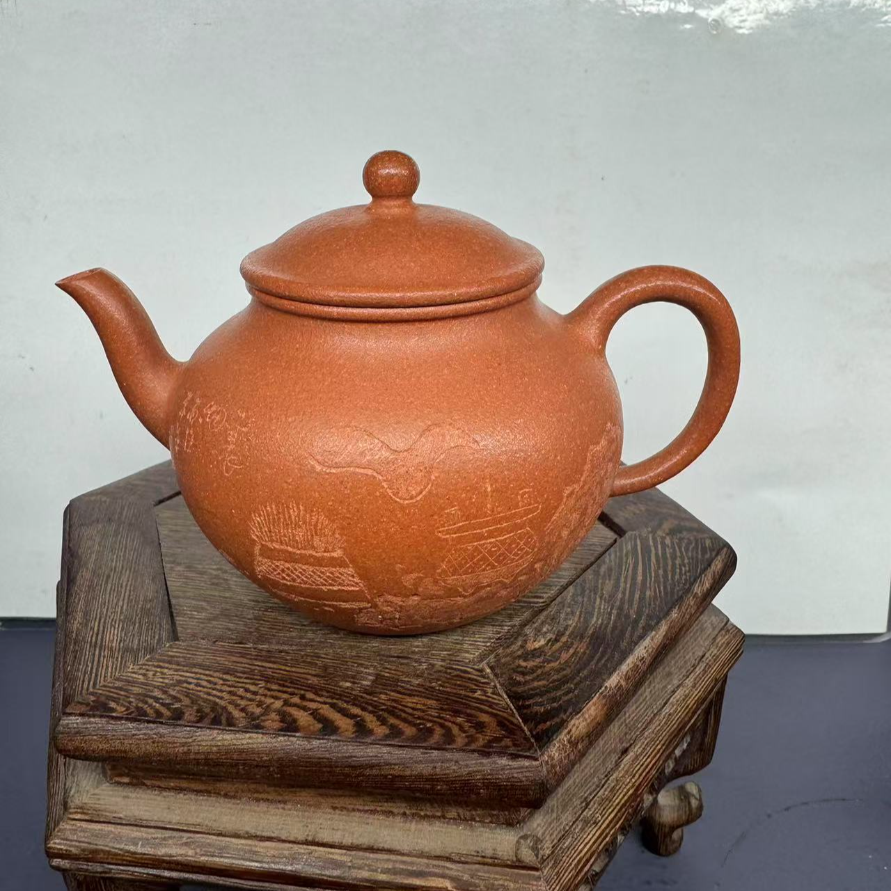 老梁说壶 天玉茗砂 五彩泥 宫灯刻绘